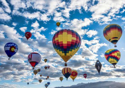 Balloon filled sky at Albuquerque International Balloon Festival